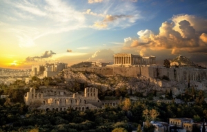Vue imagée de l'Acropole à Athènes en Grèce